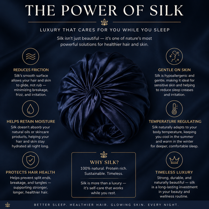 SilkShield™ Premium Sleep Bonnet – 22-Momme Silk